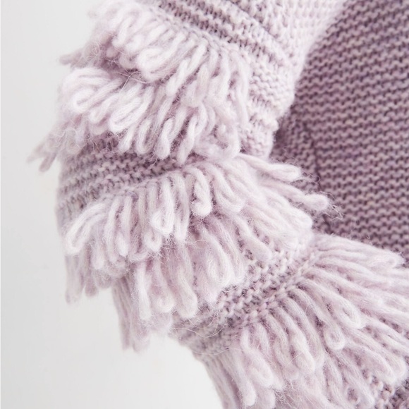 Madewell Fringe-Sleeve Pullover Sweater L - Picture 3 of 8